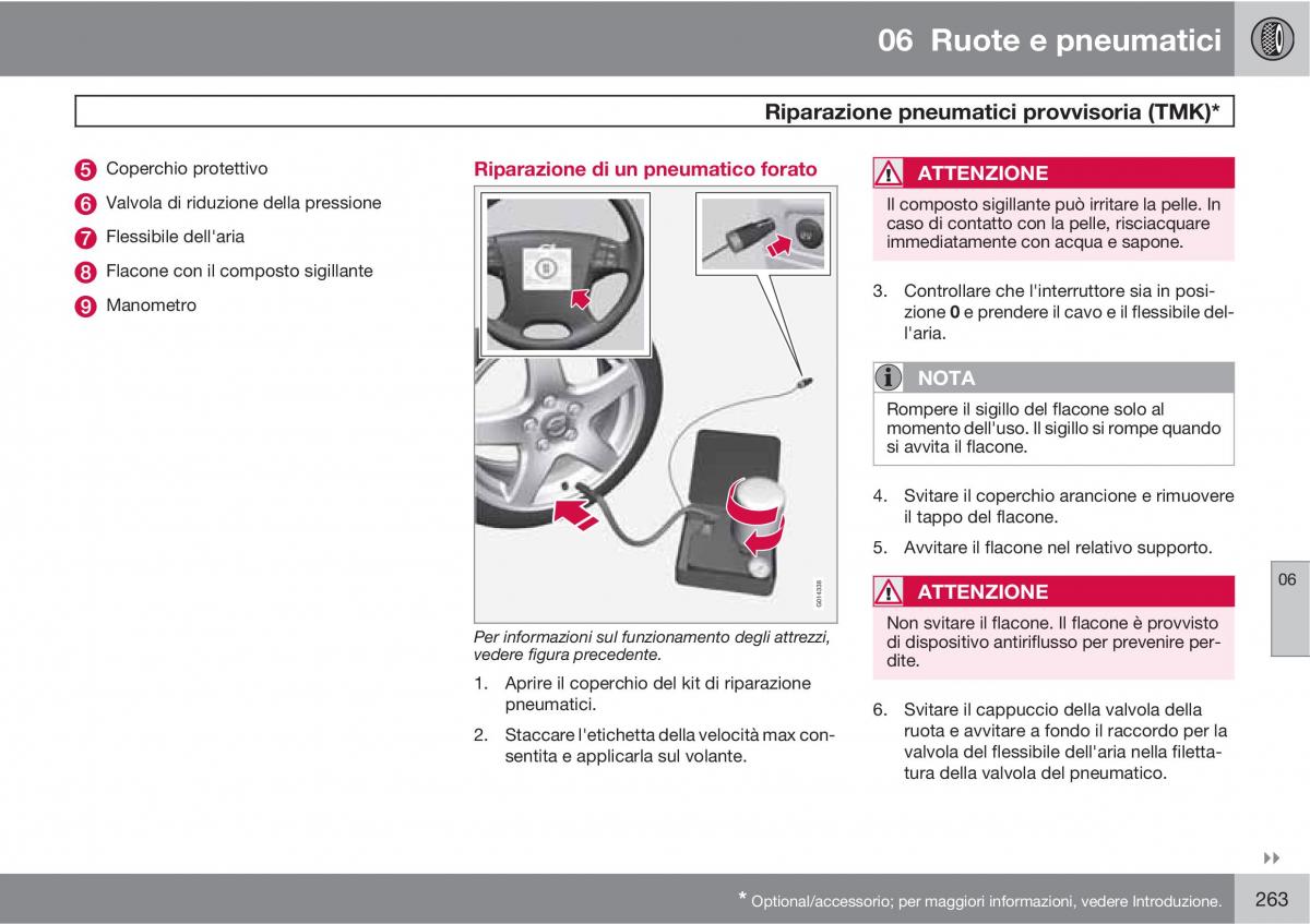 manual  Volvo XC60 I 1 manuale del proprietario / page 263