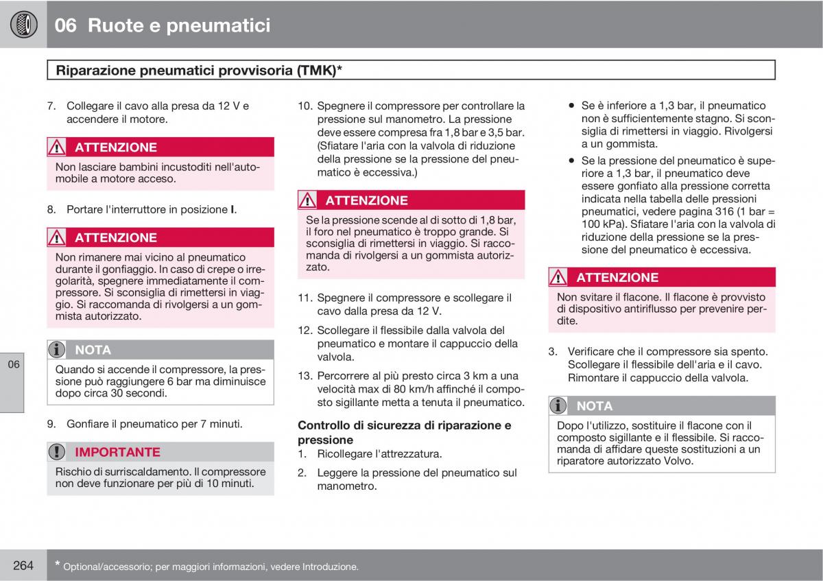 manual  Volvo XC60 I 1 manuale del proprietario / page 264