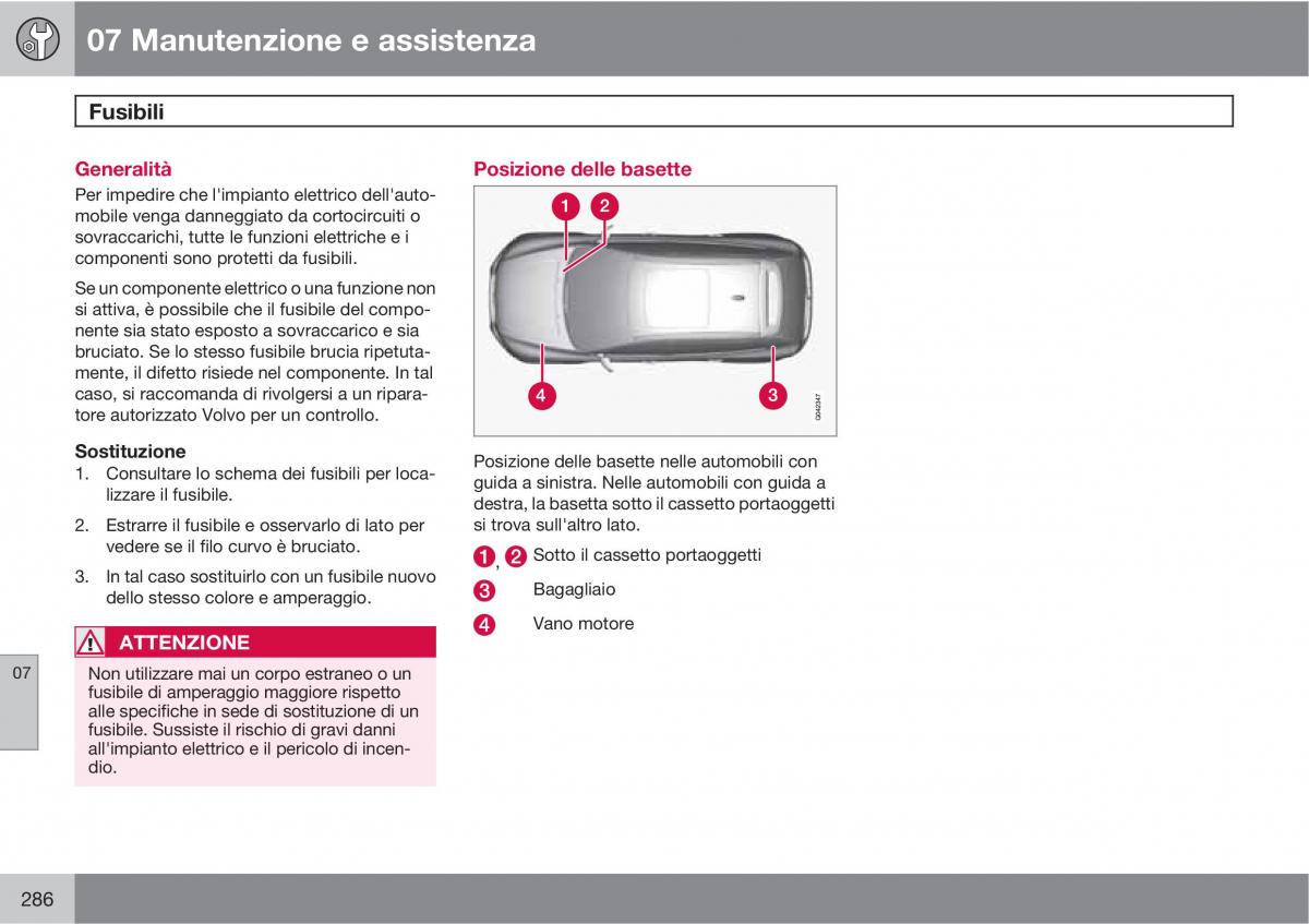 manual  Volvo XC60 I 1 manuale del proprietario / page 286