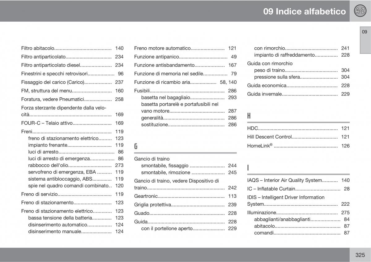 Volvo XC60 I 1 manuale del proprietario / page 325