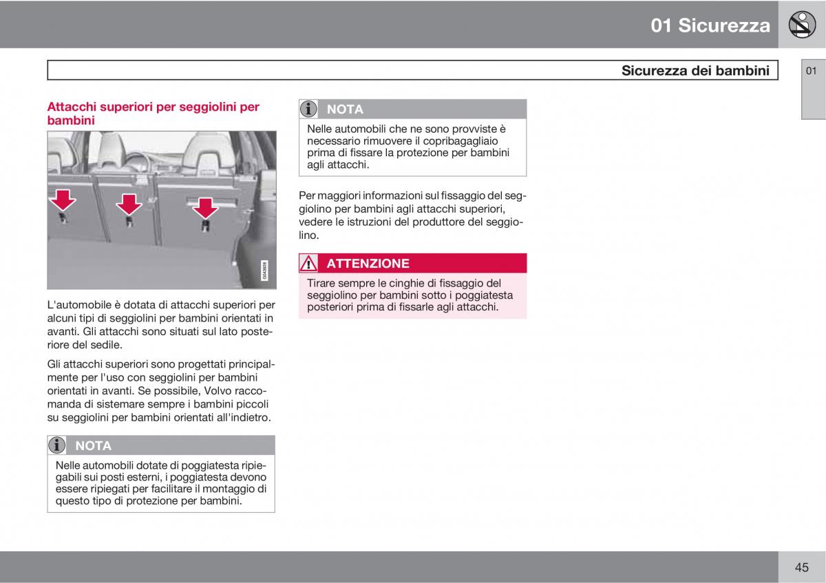 manual  Volvo XC60 I 1 manuale del proprietario / page 45