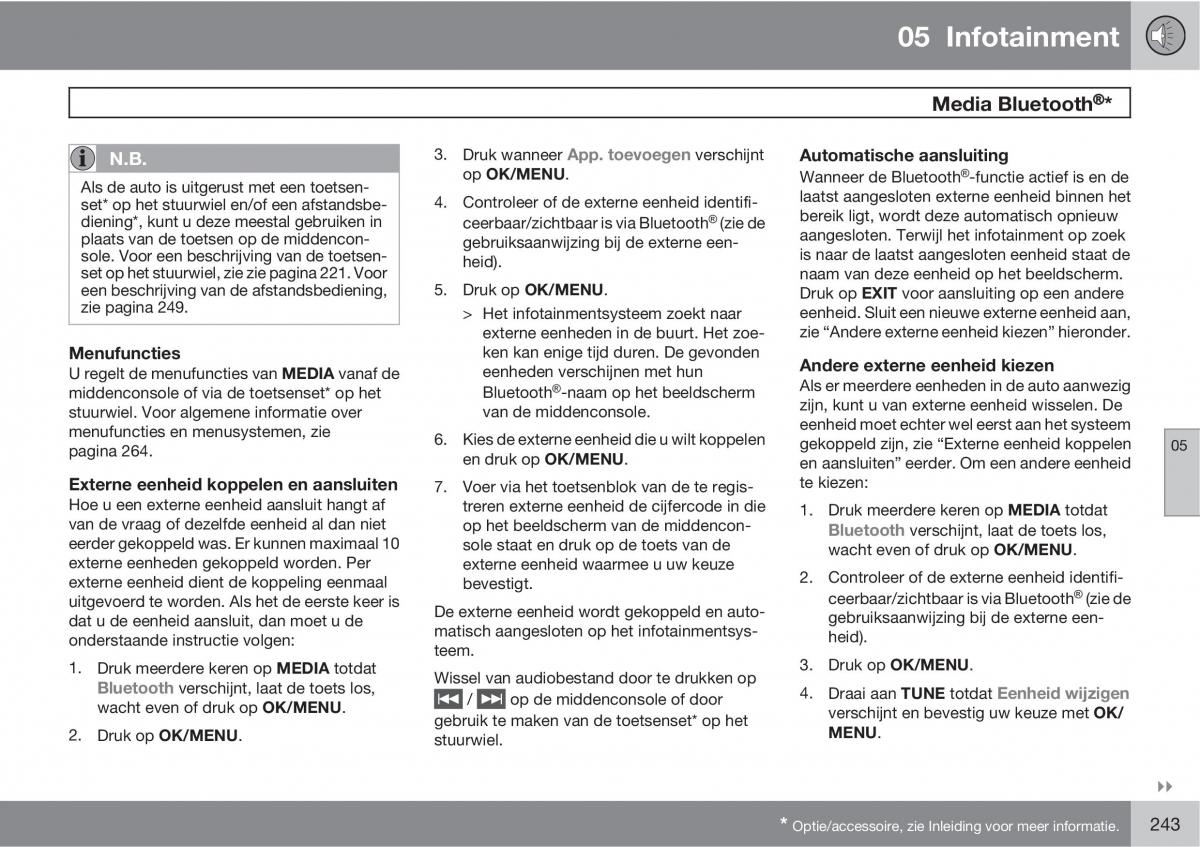 Volvo XC60 I 1 handleiding / page 243