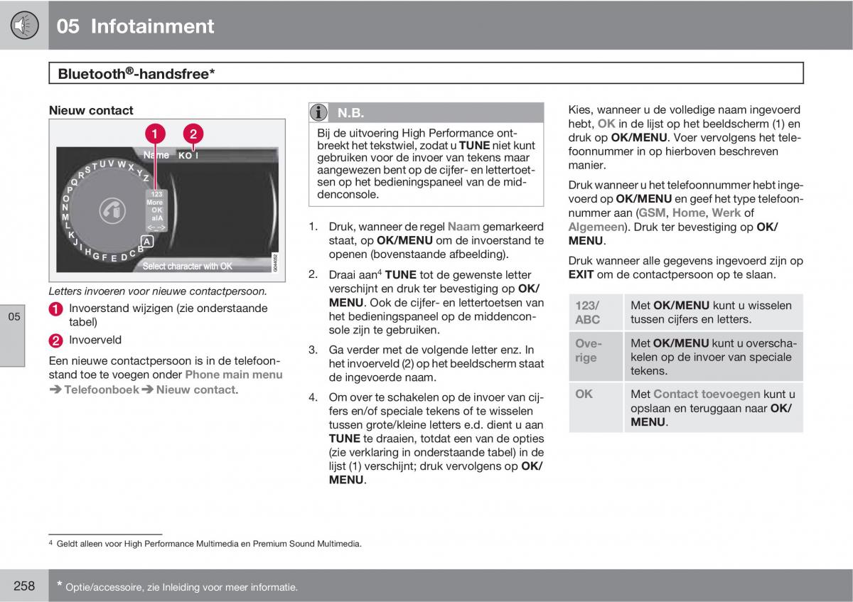 Volvo XC60 I 1 handleiding / page 258