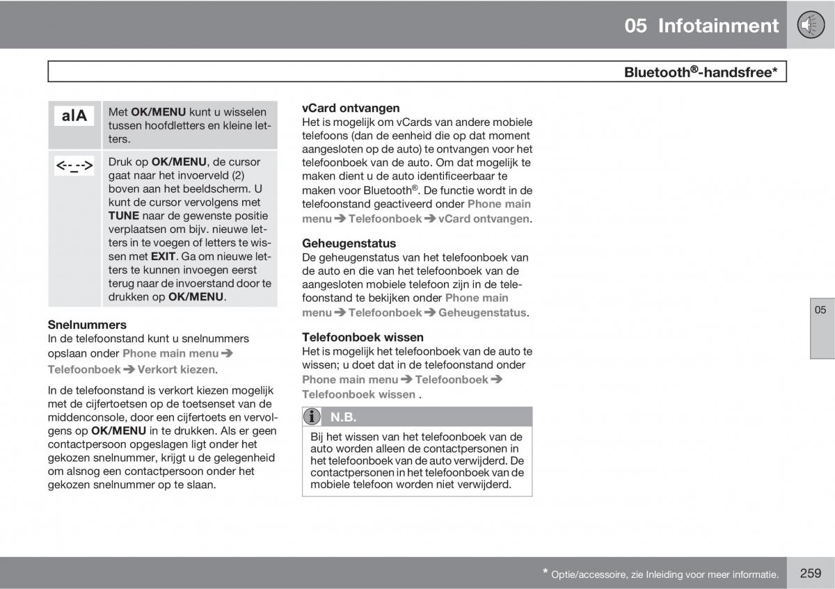 Volvo XC60 I 1 handleiding / page 259