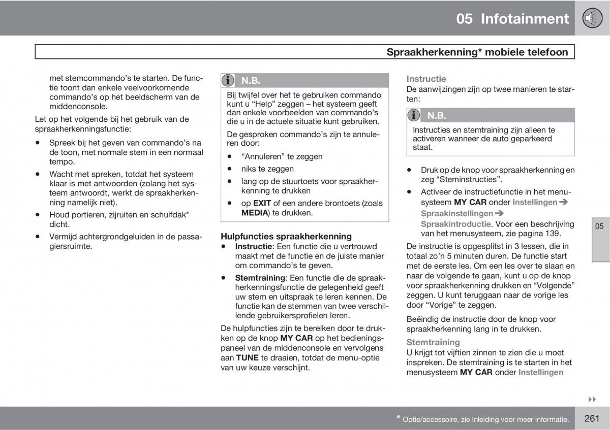 Volvo XC60 I 1 handleiding / page 261