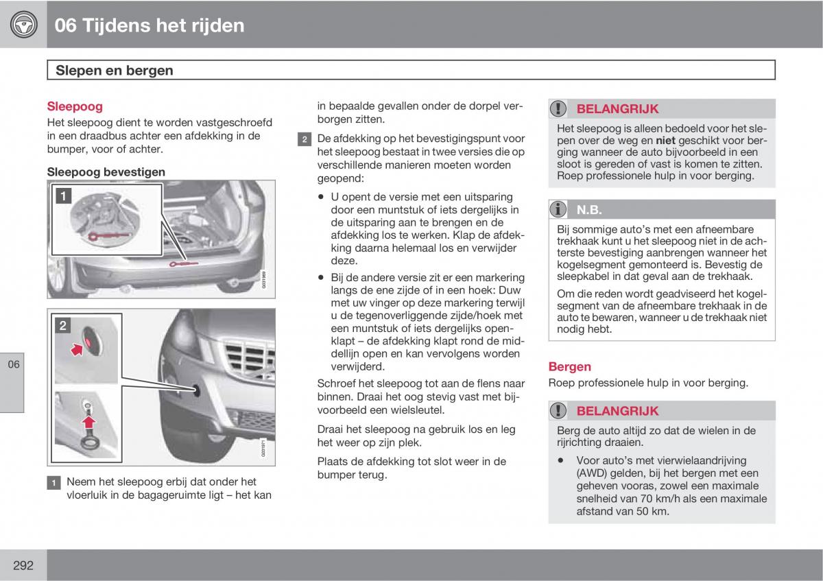 Volvo XC60 I 1 handleiding / page 292