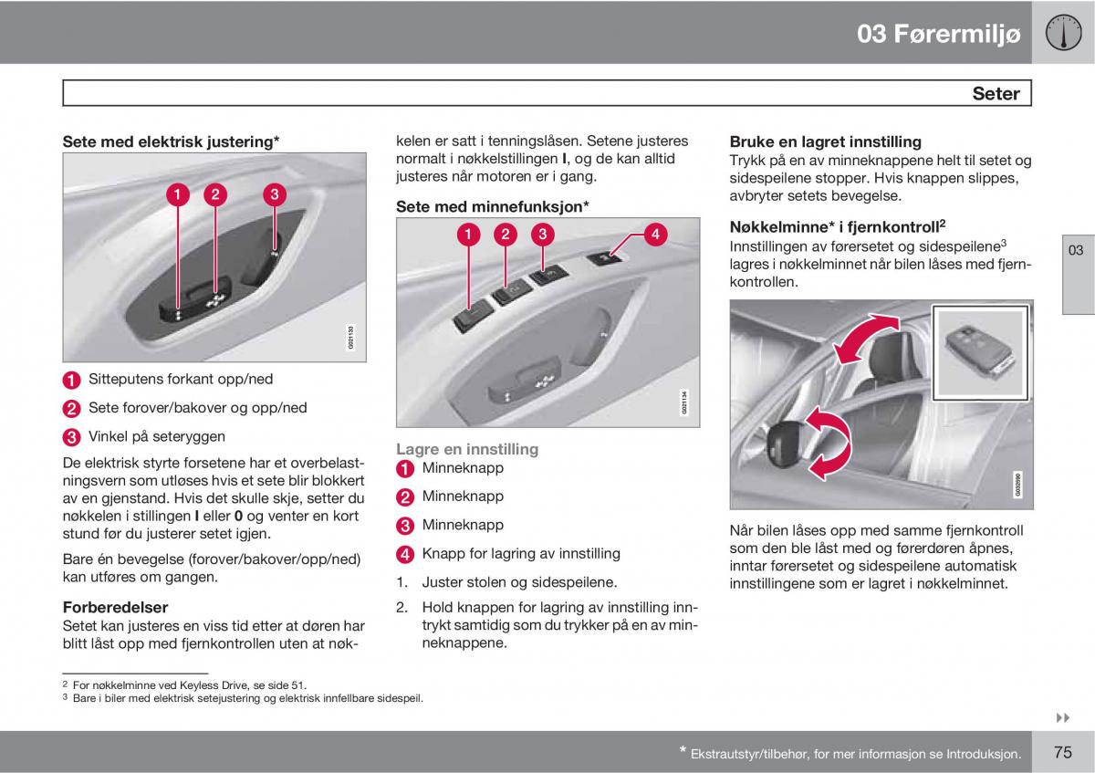 Volvo XC60 I 1 bruksanvisningen / page 75