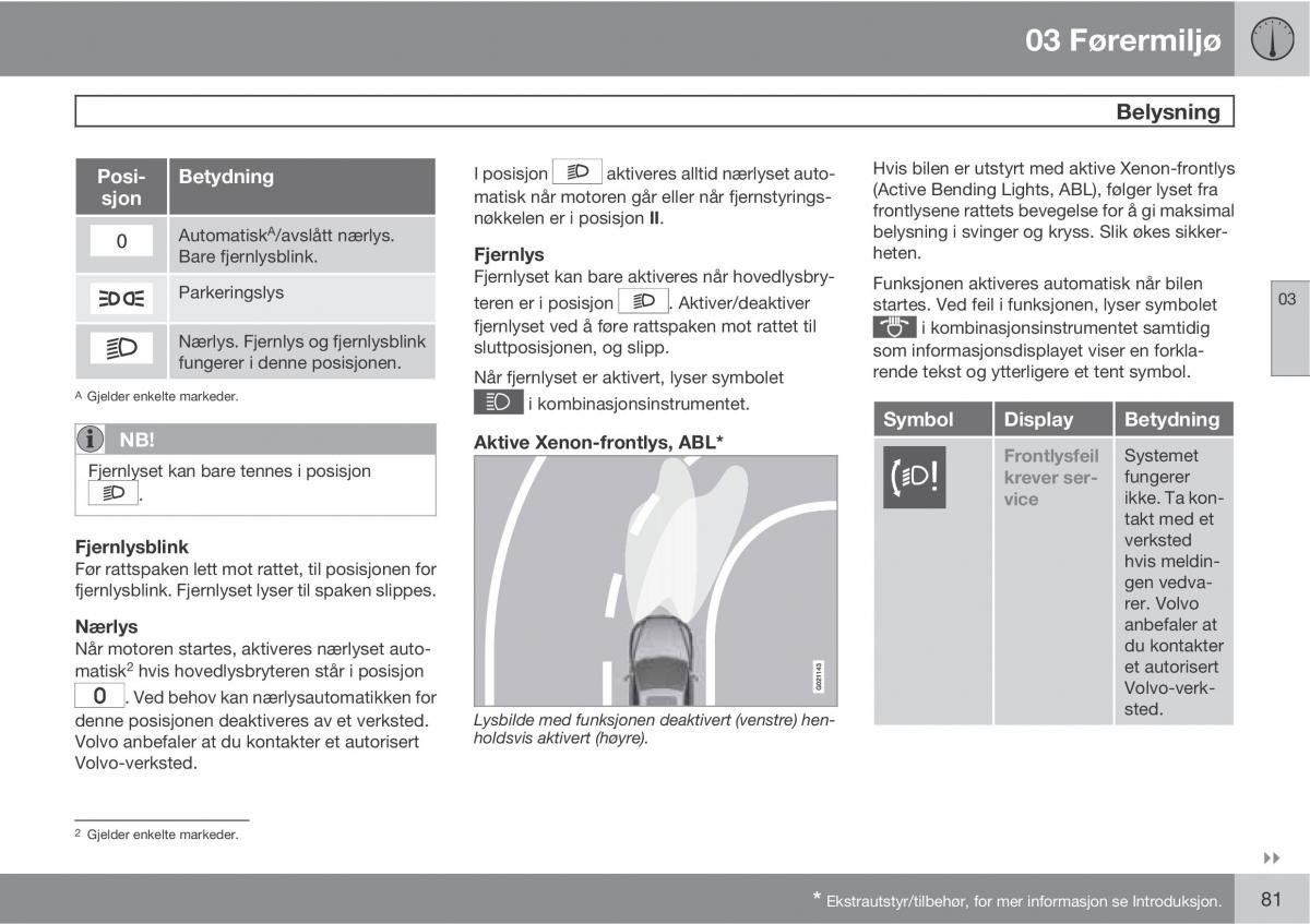 Volvo XC60 I 1 bruksanvisningen / page 81