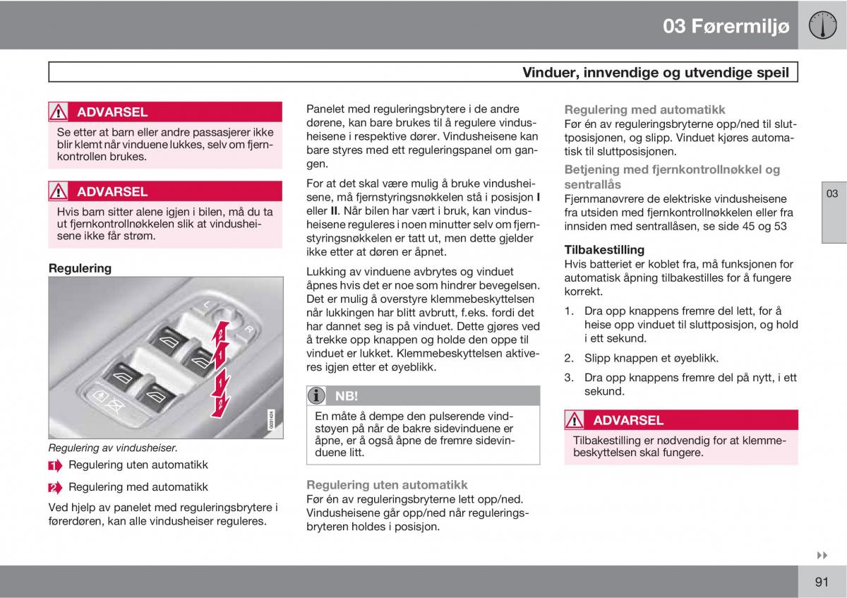 Volvo XC60 I 1 bruksanvisningen / page 91