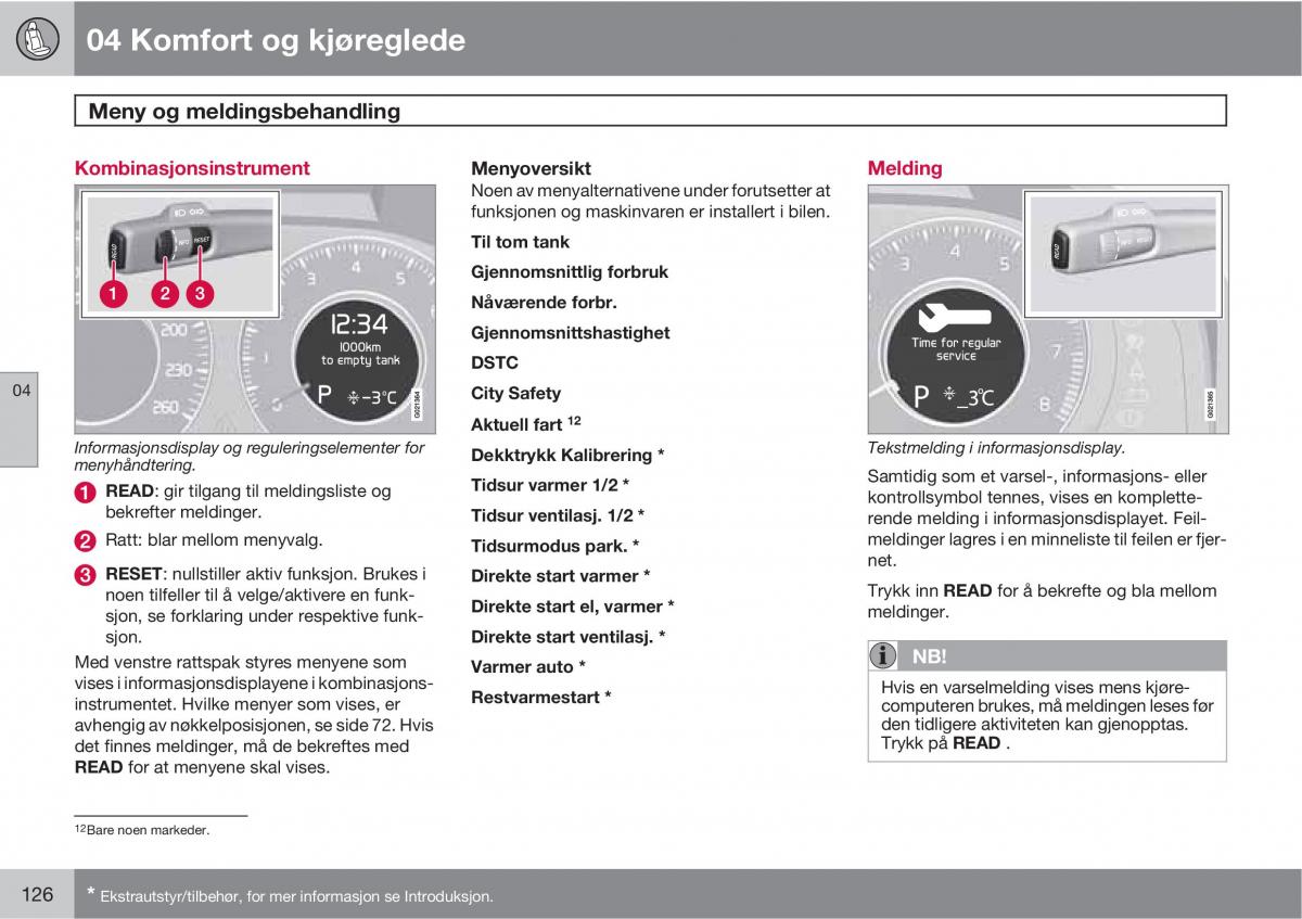 Volvo XC60 I 1 bruksanvisningen / page 126