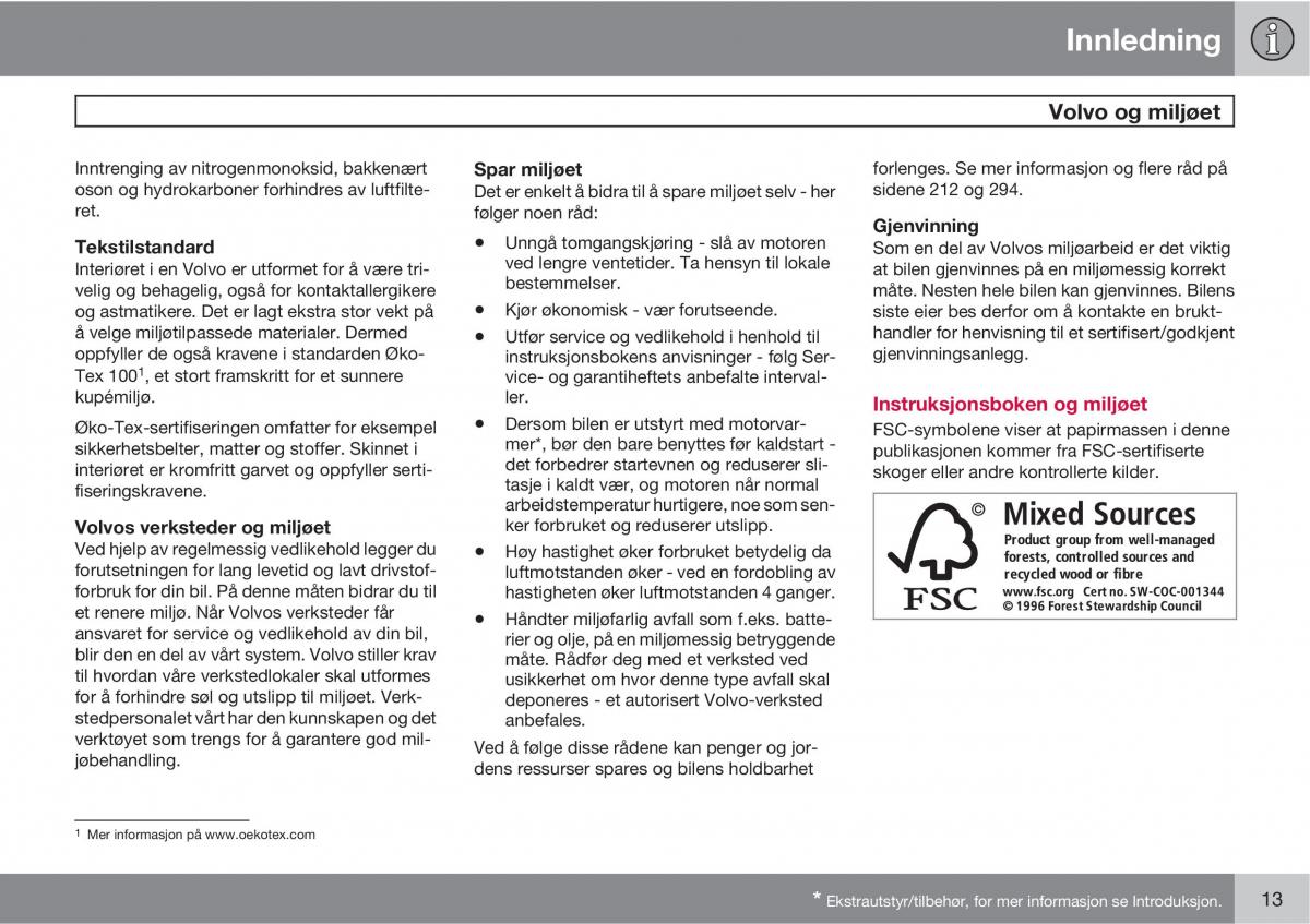 Volvo XC60 I 1 bruksanvisningen / page 13