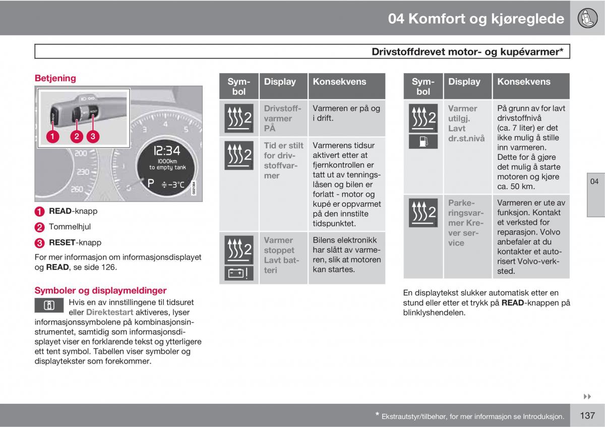 Volvo XC60 I 1 bruksanvisningen / page 137