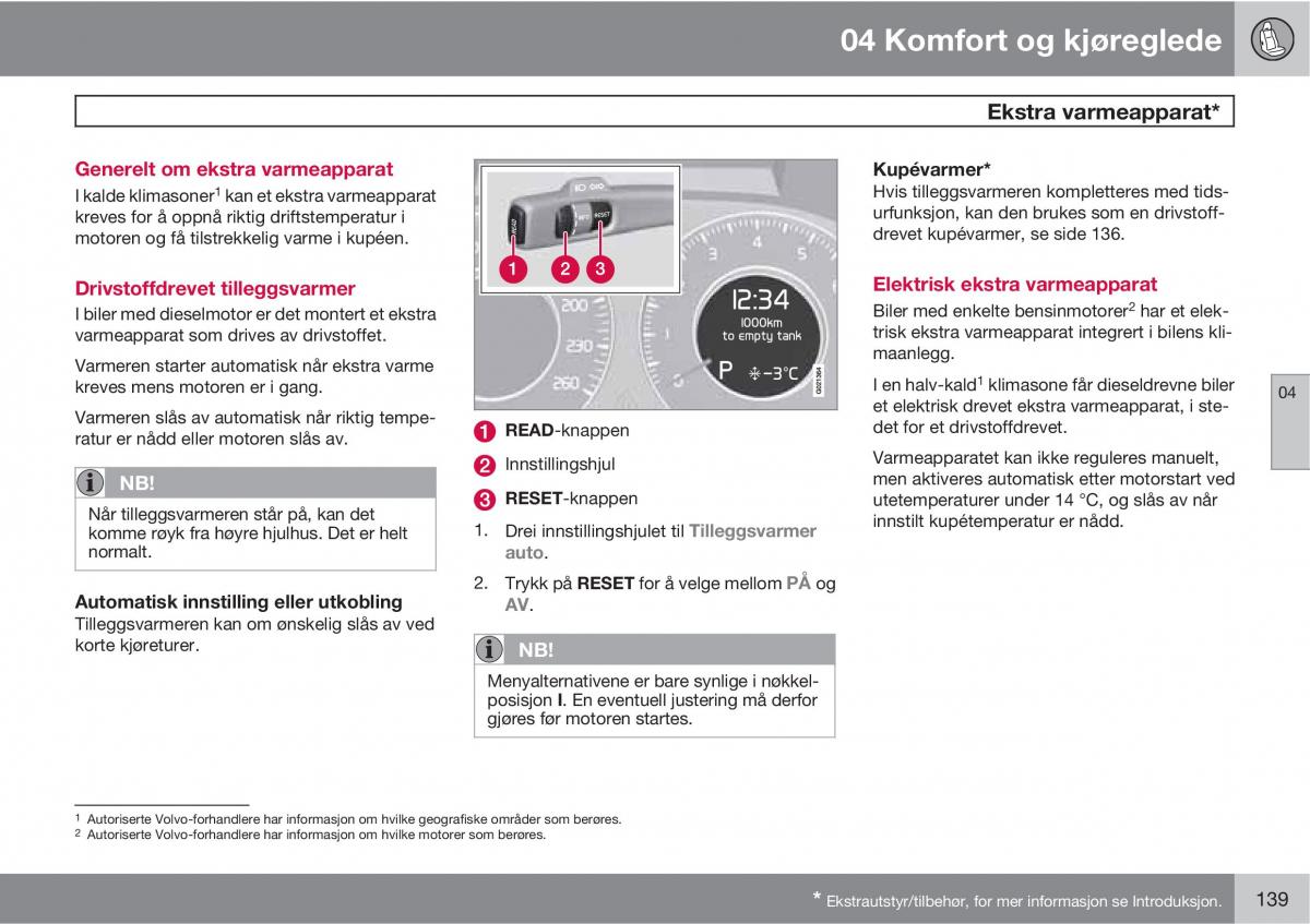 Volvo XC60 I 1 bruksanvisningen / page 139