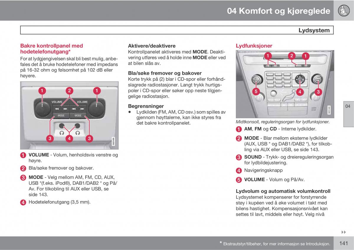 Volvo XC60 I 1 bruksanvisningen / page 141