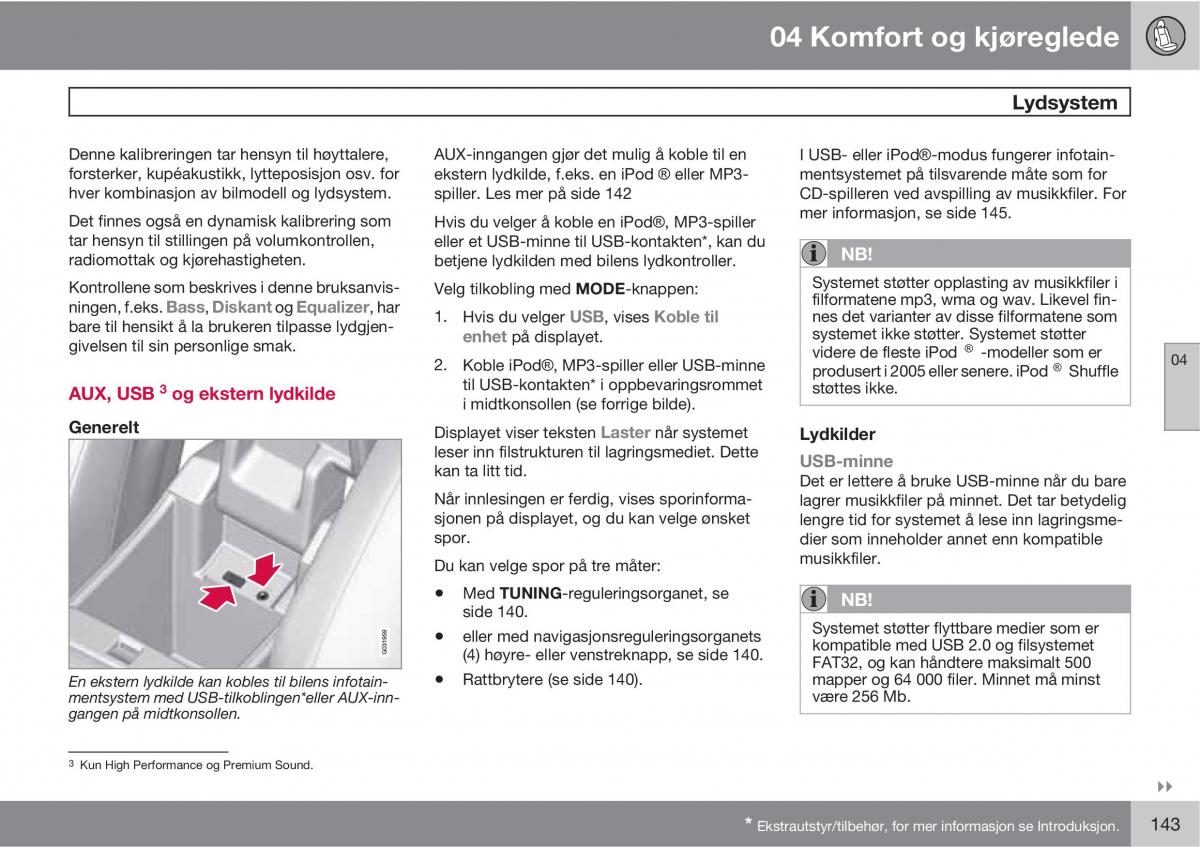 Volvo XC60 I 1 bruksanvisningen / page 143