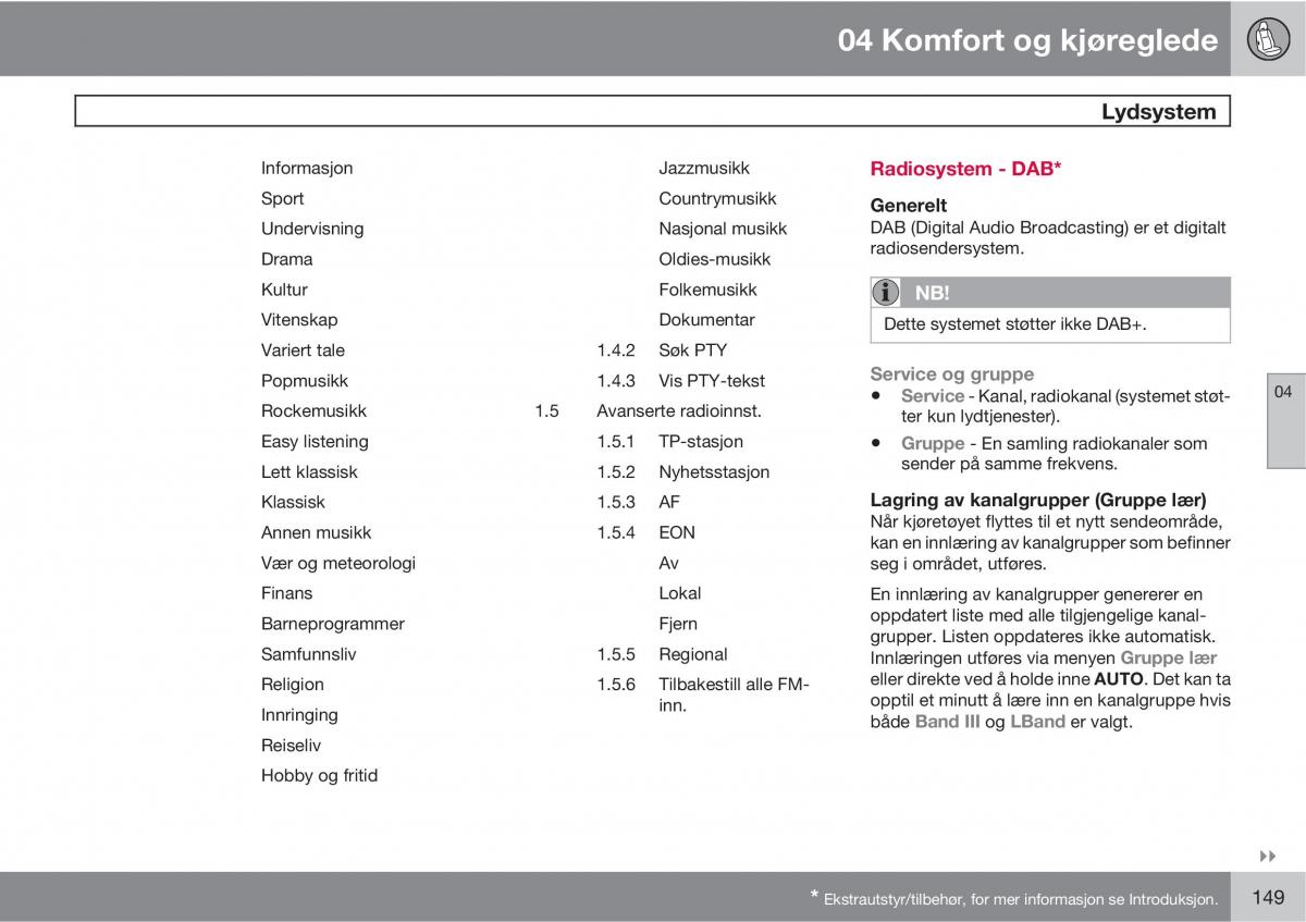 Volvo XC60 I 1 bruksanvisningen / page 149