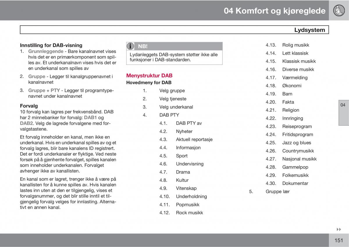 Volvo XC60 I 1 bruksanvisningen / page 151