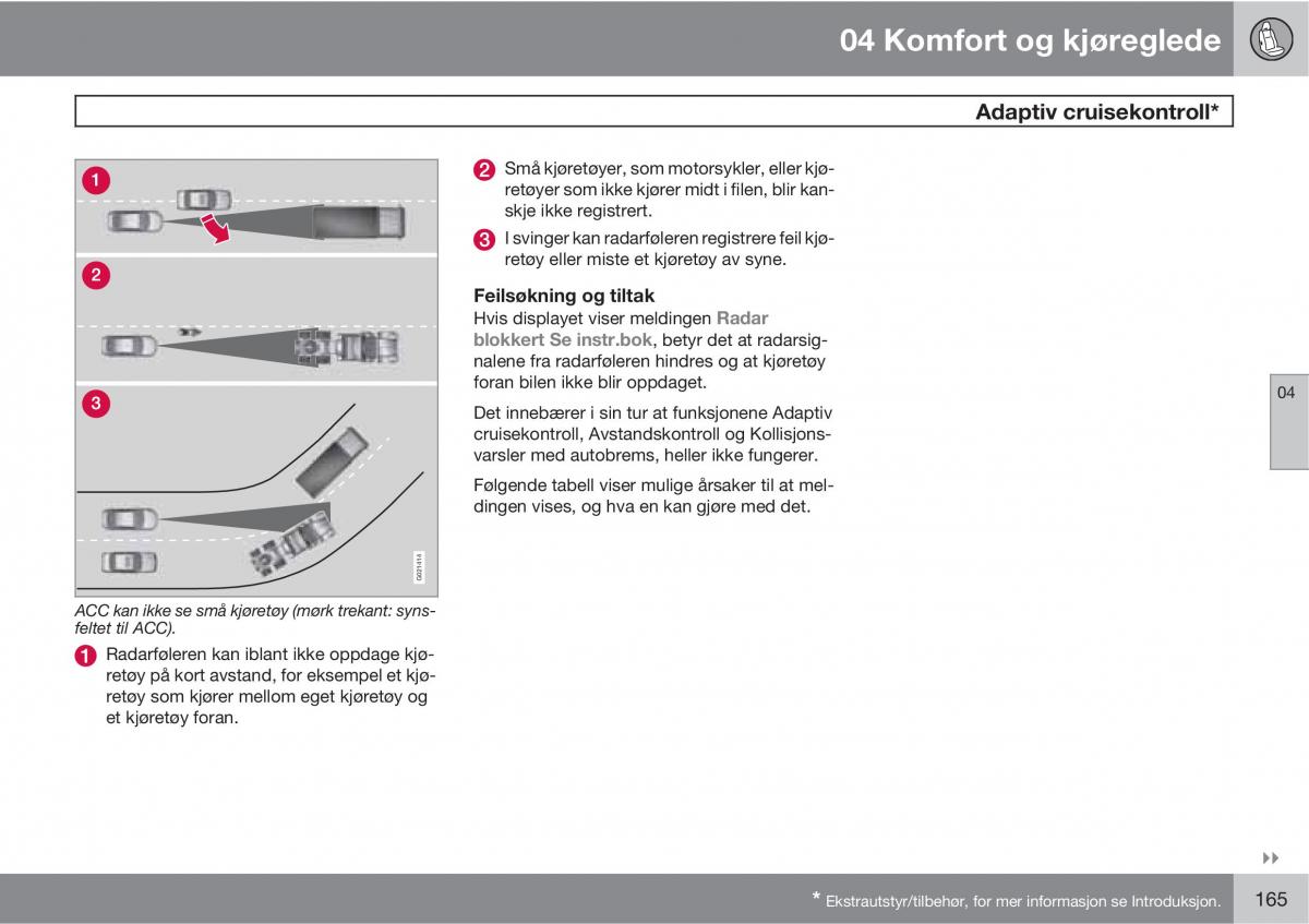 Volvo XC60 I 1 bruksanvisningen / page 165