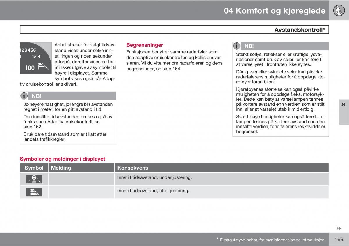 Volvo XC60 I 1 bruksanvisningen / page 169