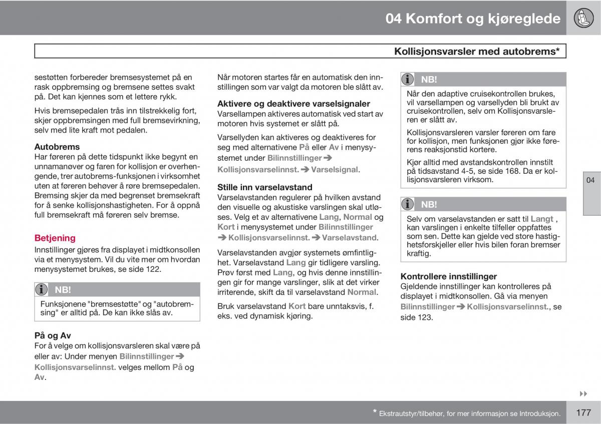 Volvo XC60 I 1 bruksanvisningen / page 177