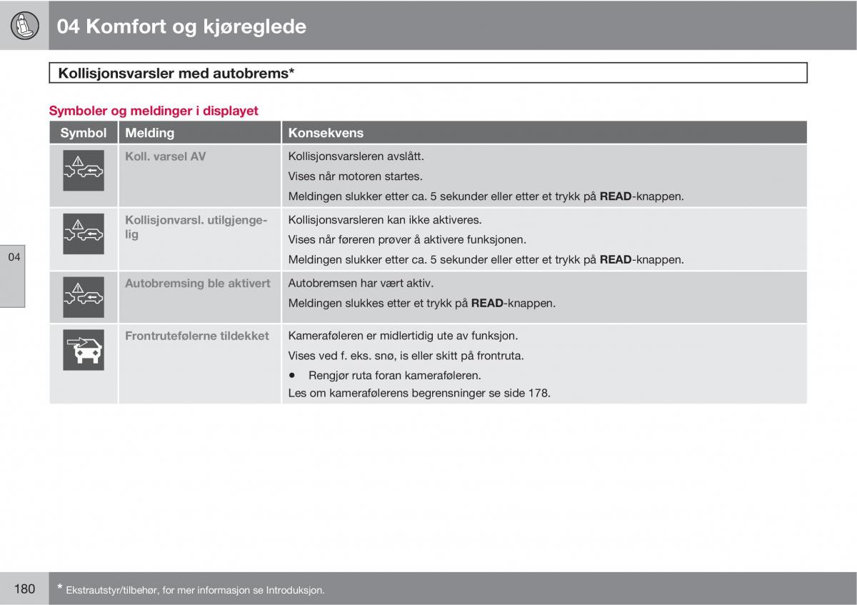 Volvo XC60 I 1 bruksanvisningen / page 180
