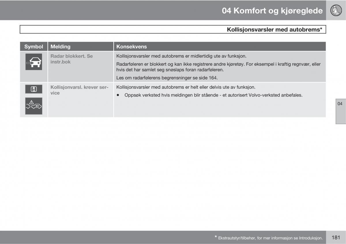 Volvo XC60 I 1 bruksanvisningen / page 181