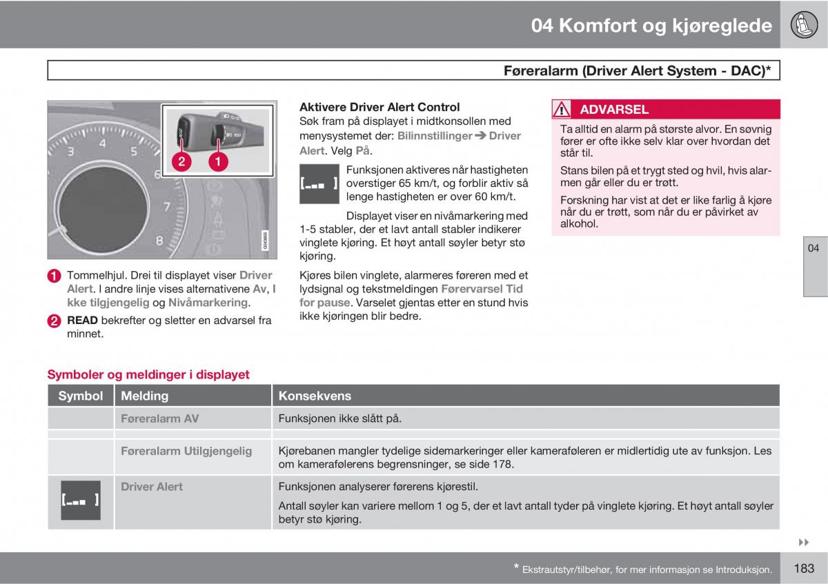 Volvo XC60 I 1 bruksanvisningen / page 183