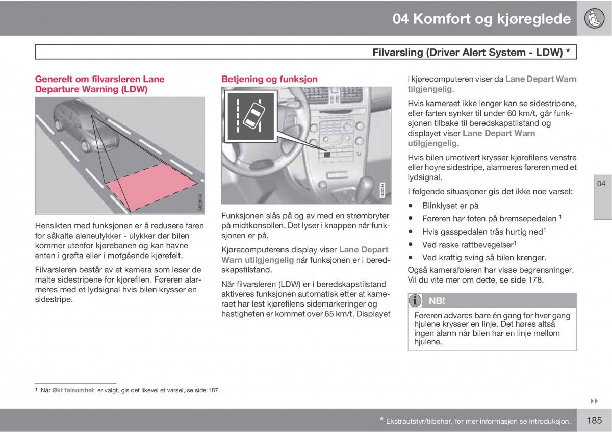 Volvo XC60 I 1 bruksanvisningen / page 185