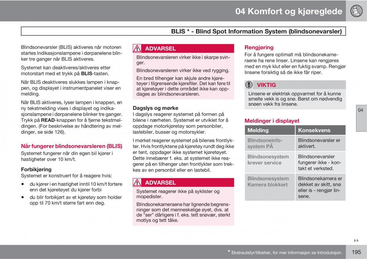 Volvo XC60 I 1 bruksanvisningen / page 195