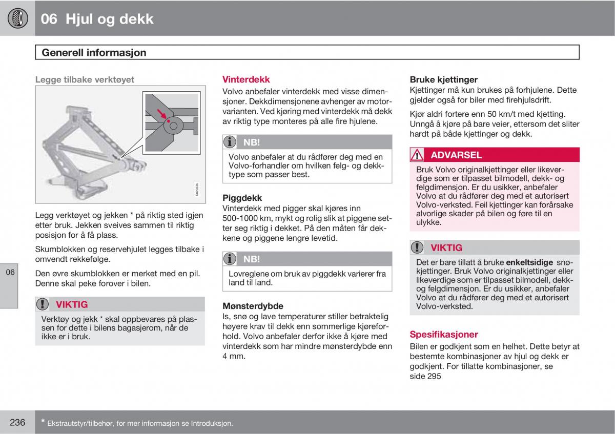 Volvo XC60 I 1 bruksanvisningen / page 236