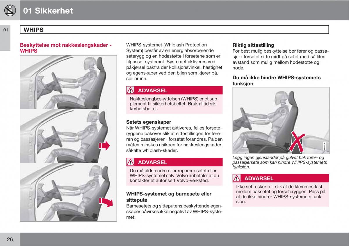 Volvo XC60 I 1 bruksanvisningen / page 26