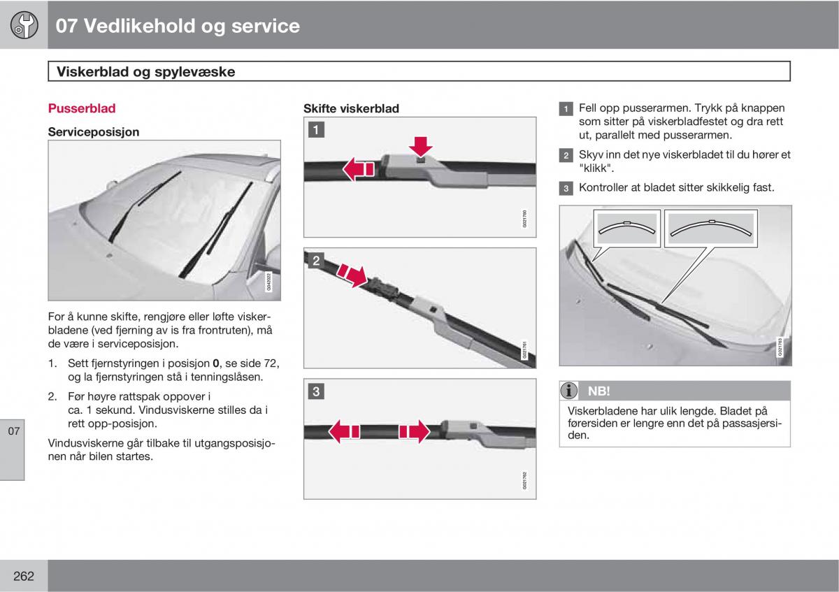 Volvo XC60 I 1 bruksanvisningen / page 262