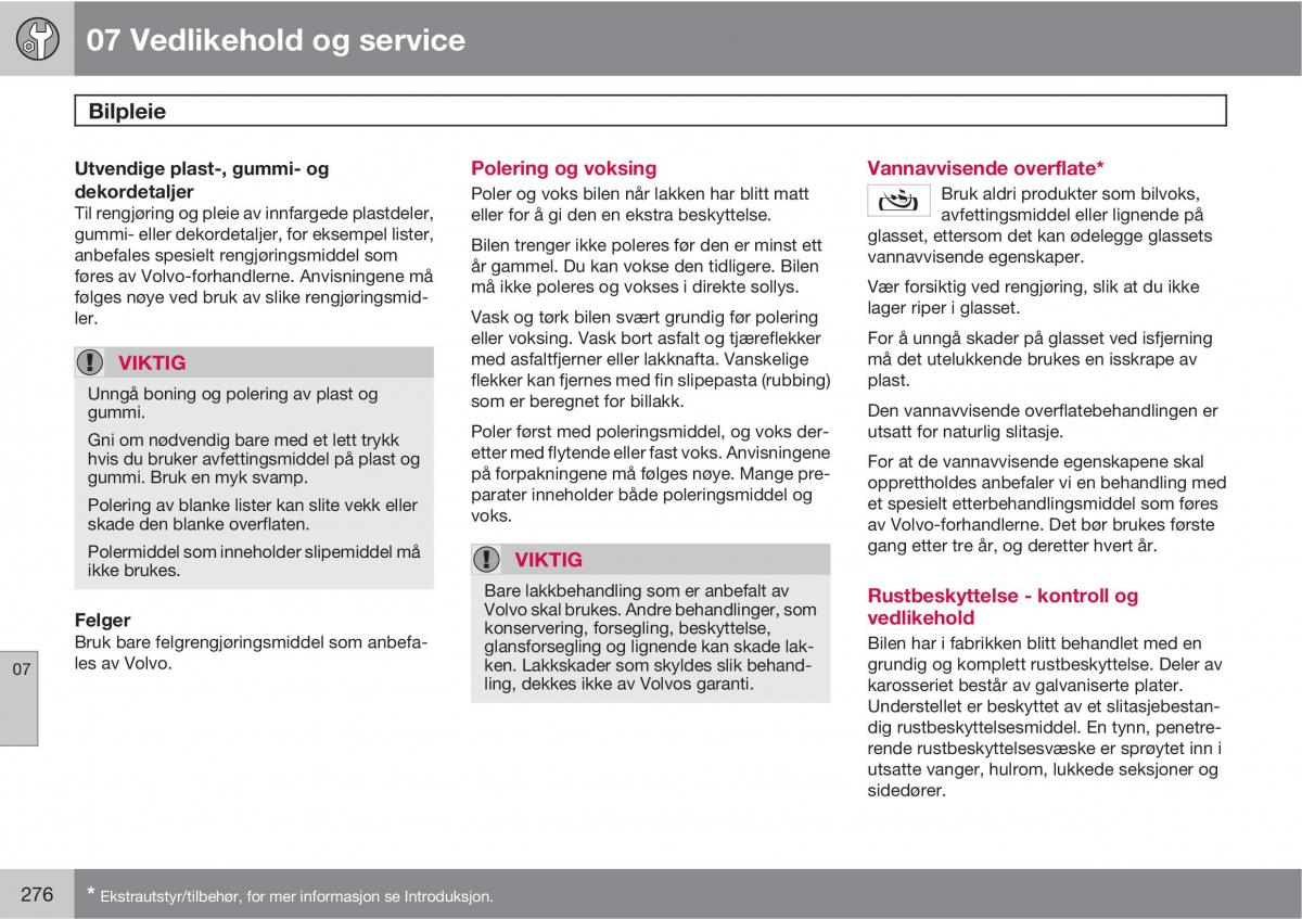 Volvo XC60 I 1 bruksanvisningen / page 276