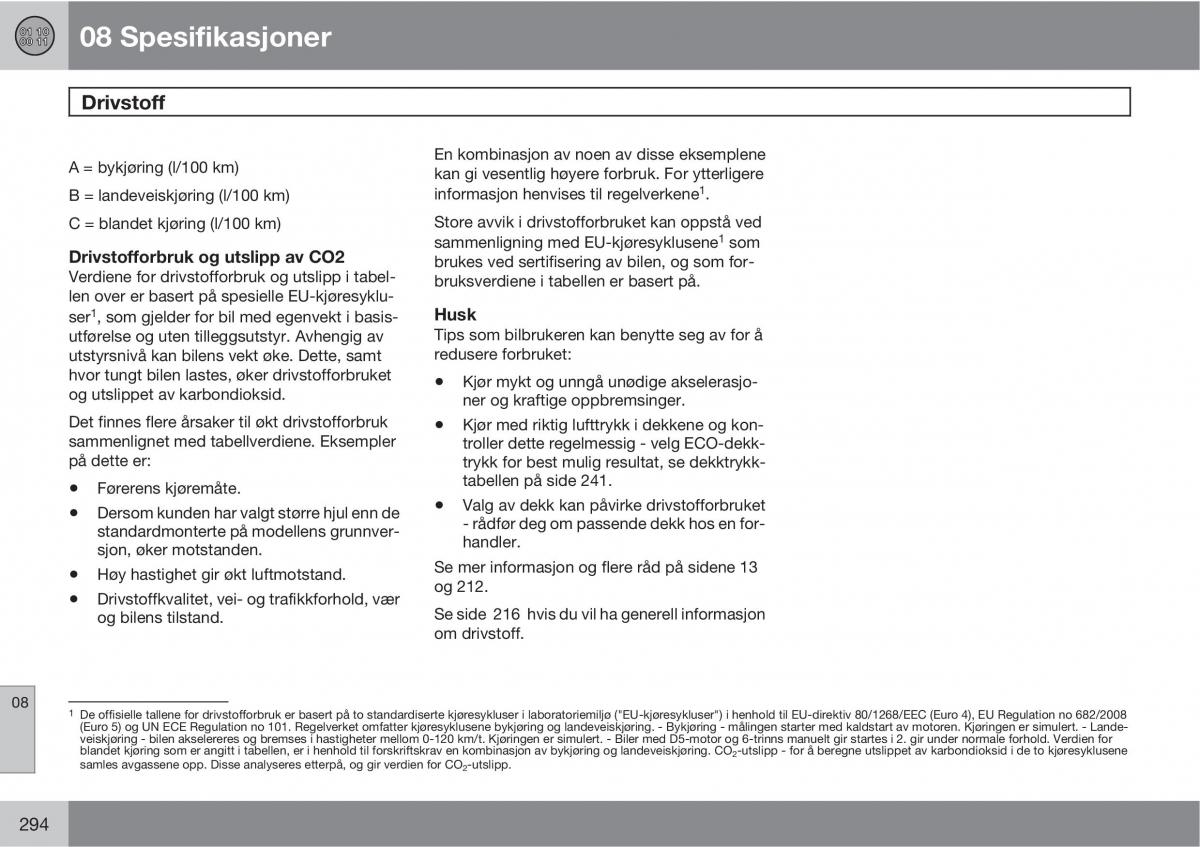 Volvo XC60 I 1 bruksanvisningen / page 294