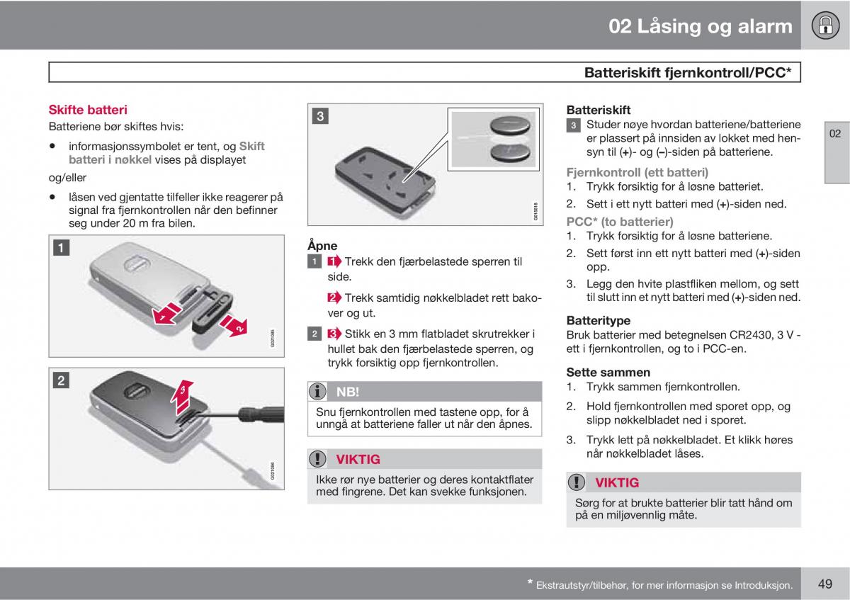 Volvo XC60 I 1 bruksanvisningen / page 49