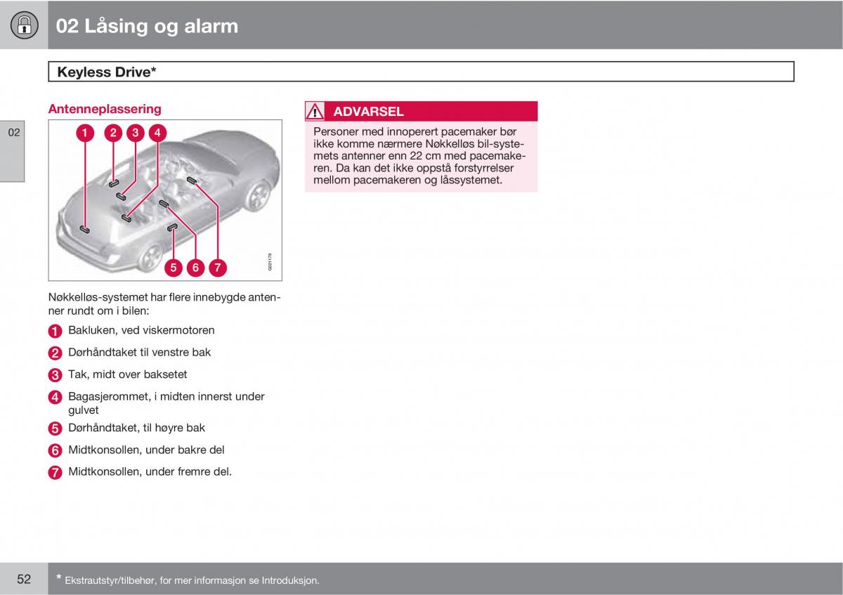 Volvo XC60 I 1 bruksanvisningen / page 52