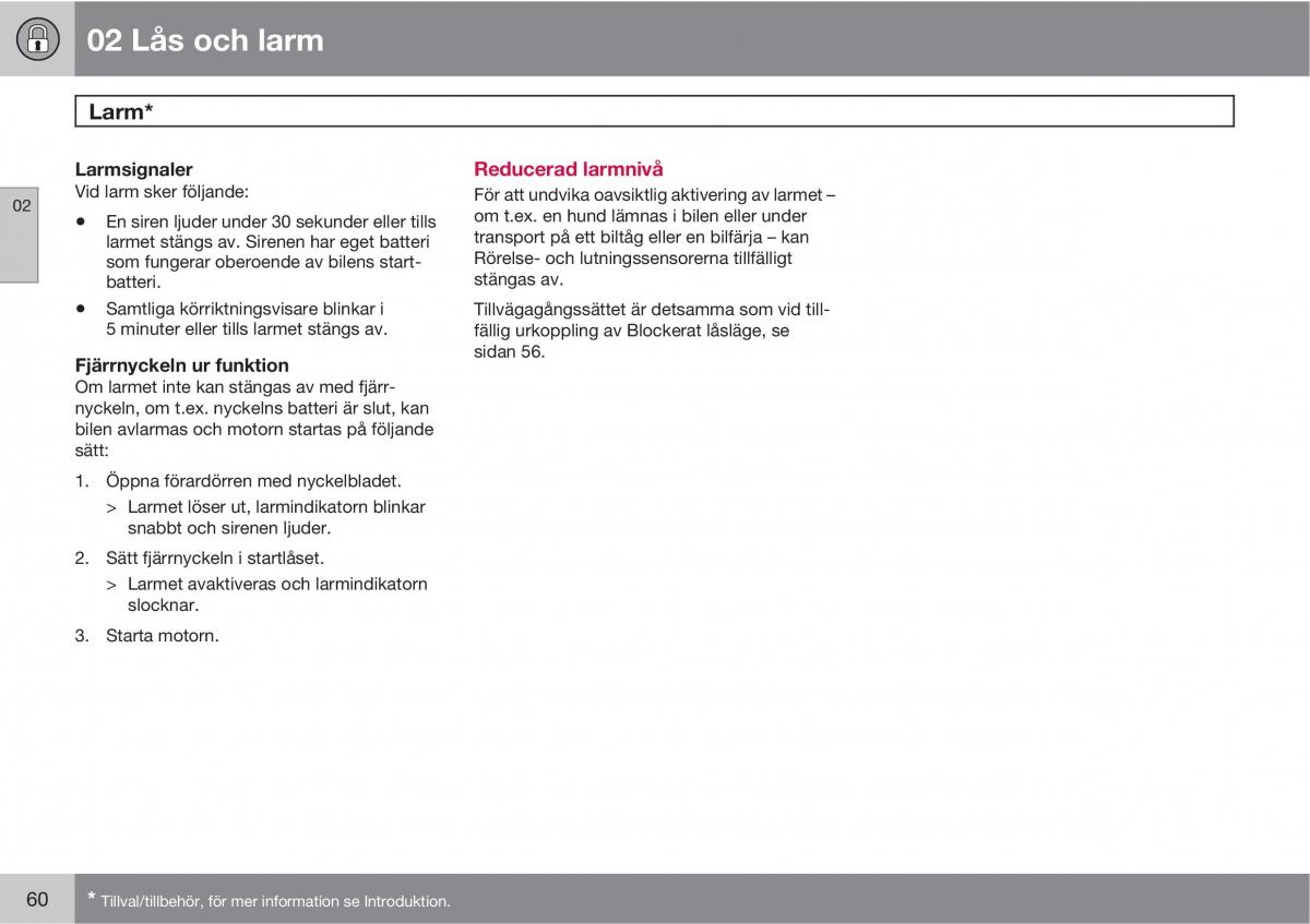 Volvo XC60 I 1 instruktionsbok / page 60