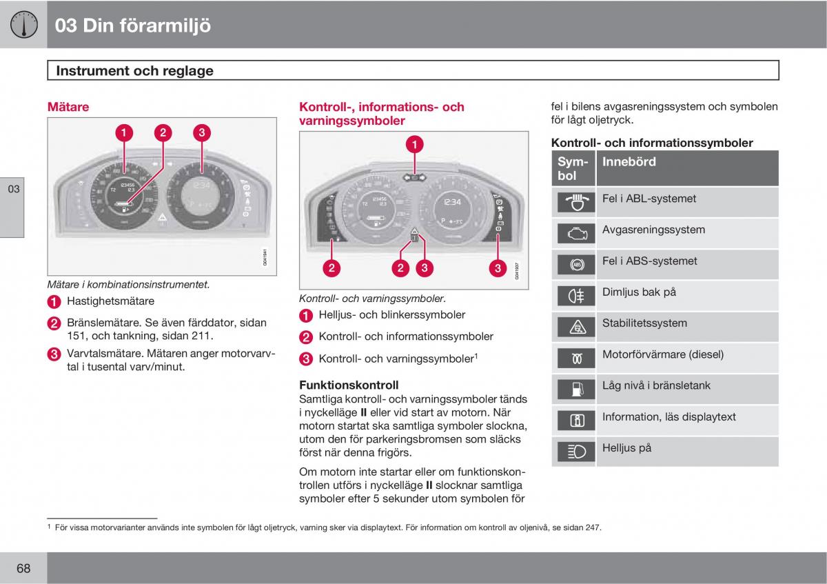 Volvo XC60 I 1 instruktionsbok / page 68