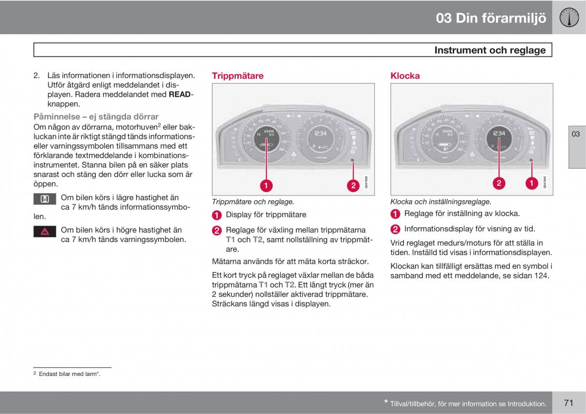 Volvo XC60 I 1 instruktionsbok / page 71