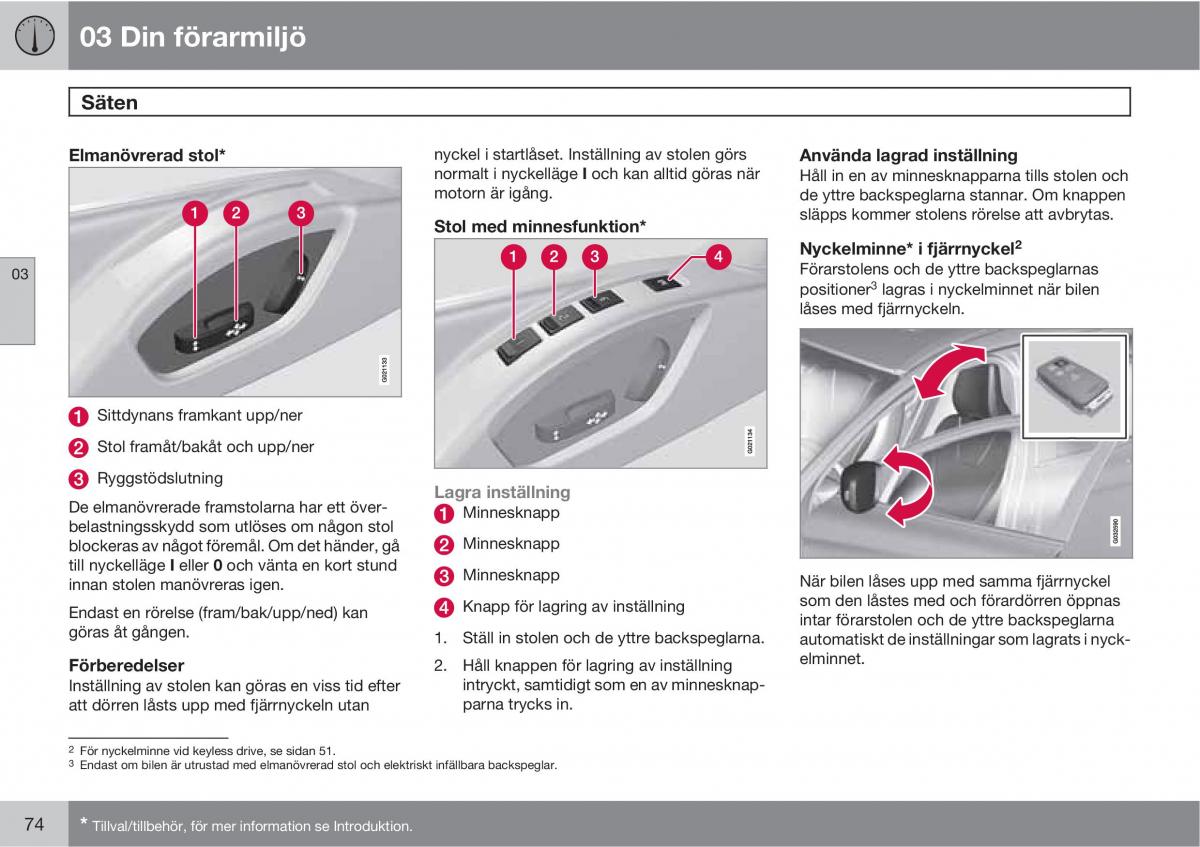 Volvo XC60 I 1 instruktionsbok / page 74