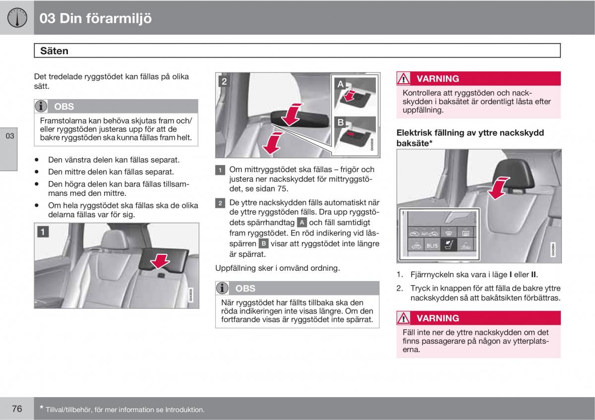 Volvo XC60 I 1 instruktionsbok / page 76