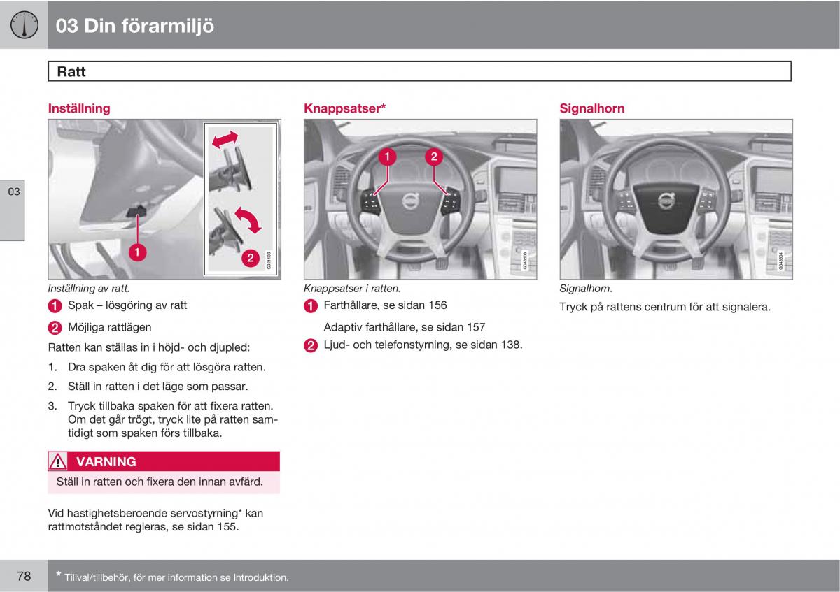 Volvo XC60 I 1 instruktionsbok / page 78