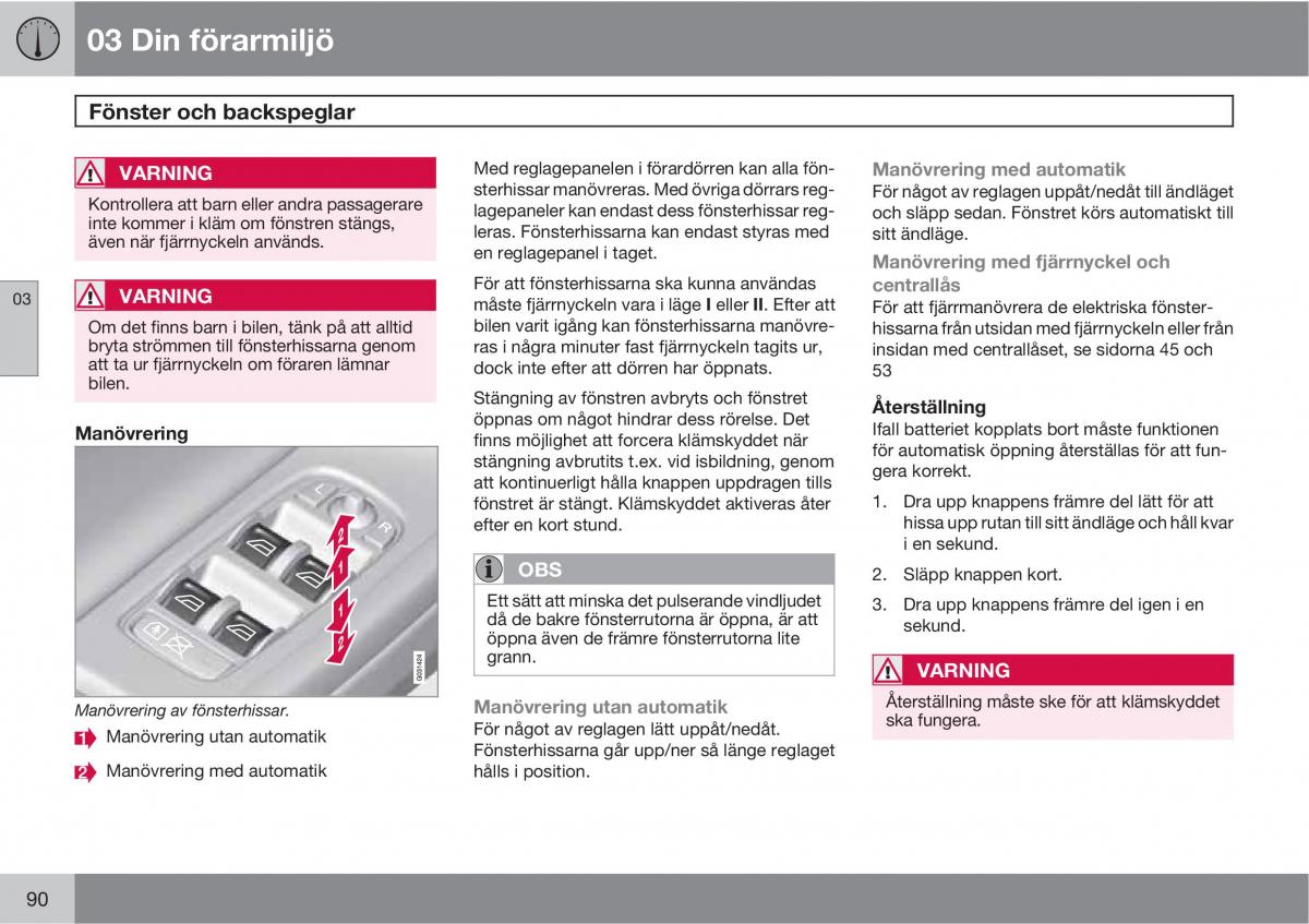 Volvo XC60 I 1 instruktionsbok / page 90