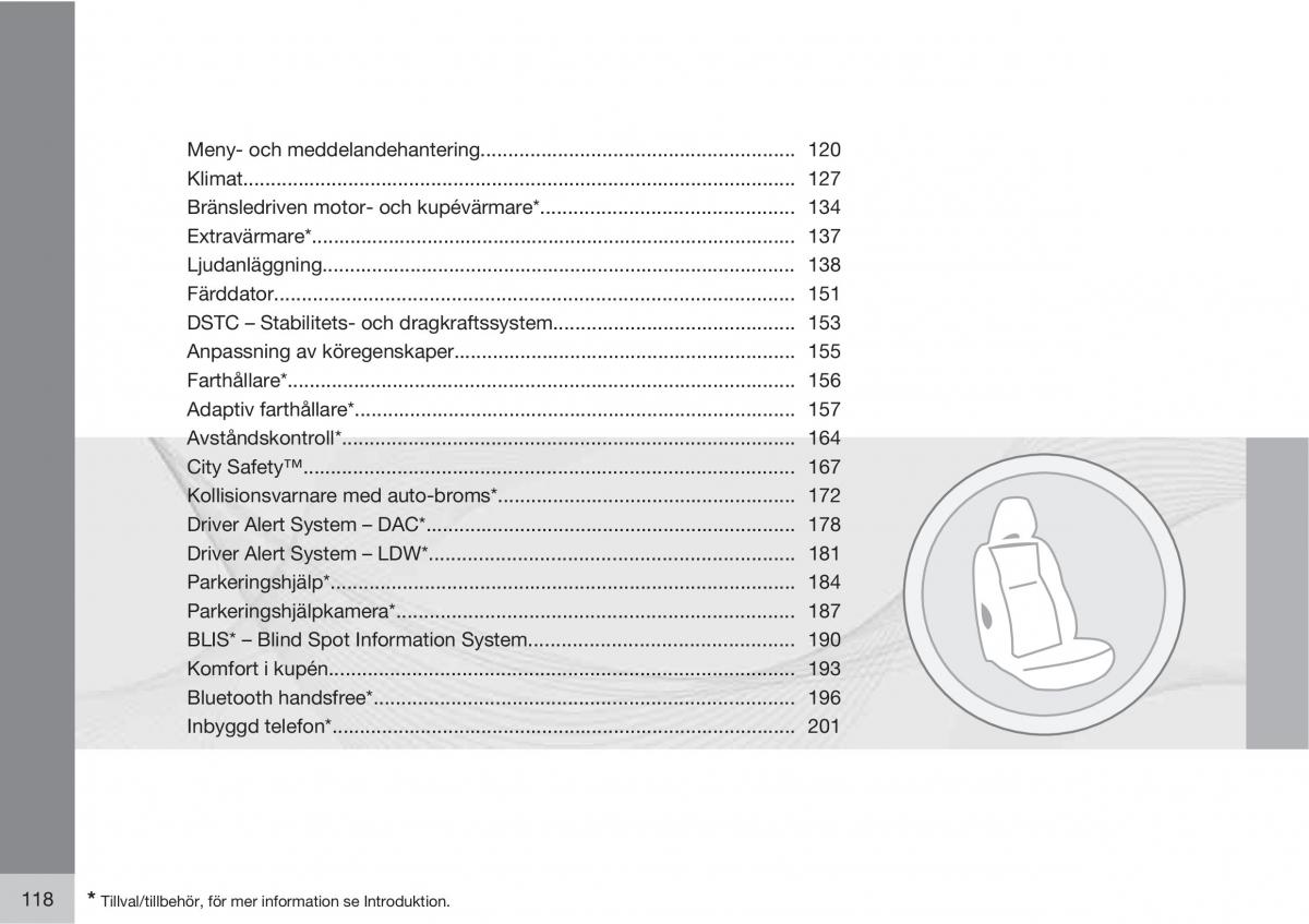 Volvo XC60 I 1 instruktionsbok / page 118