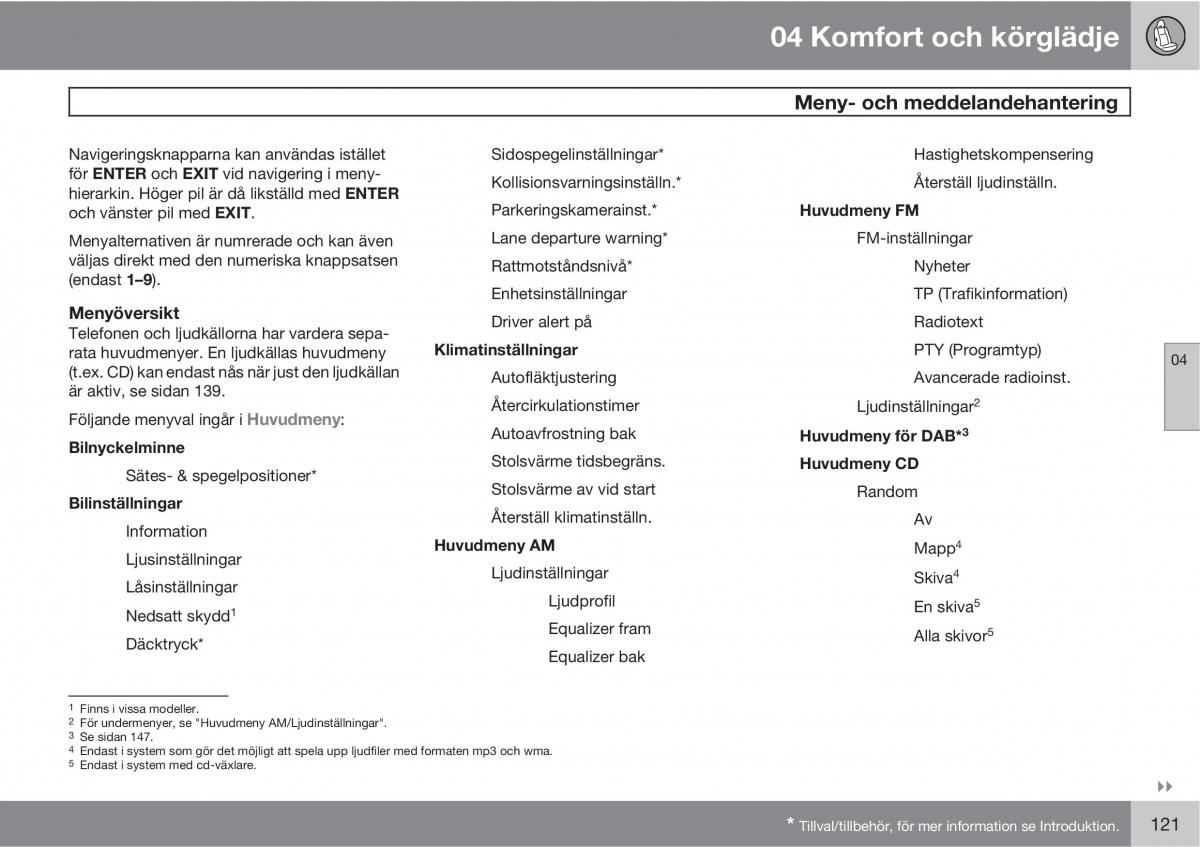 Volvo XC60 I 1 instruktionsbok / page 121