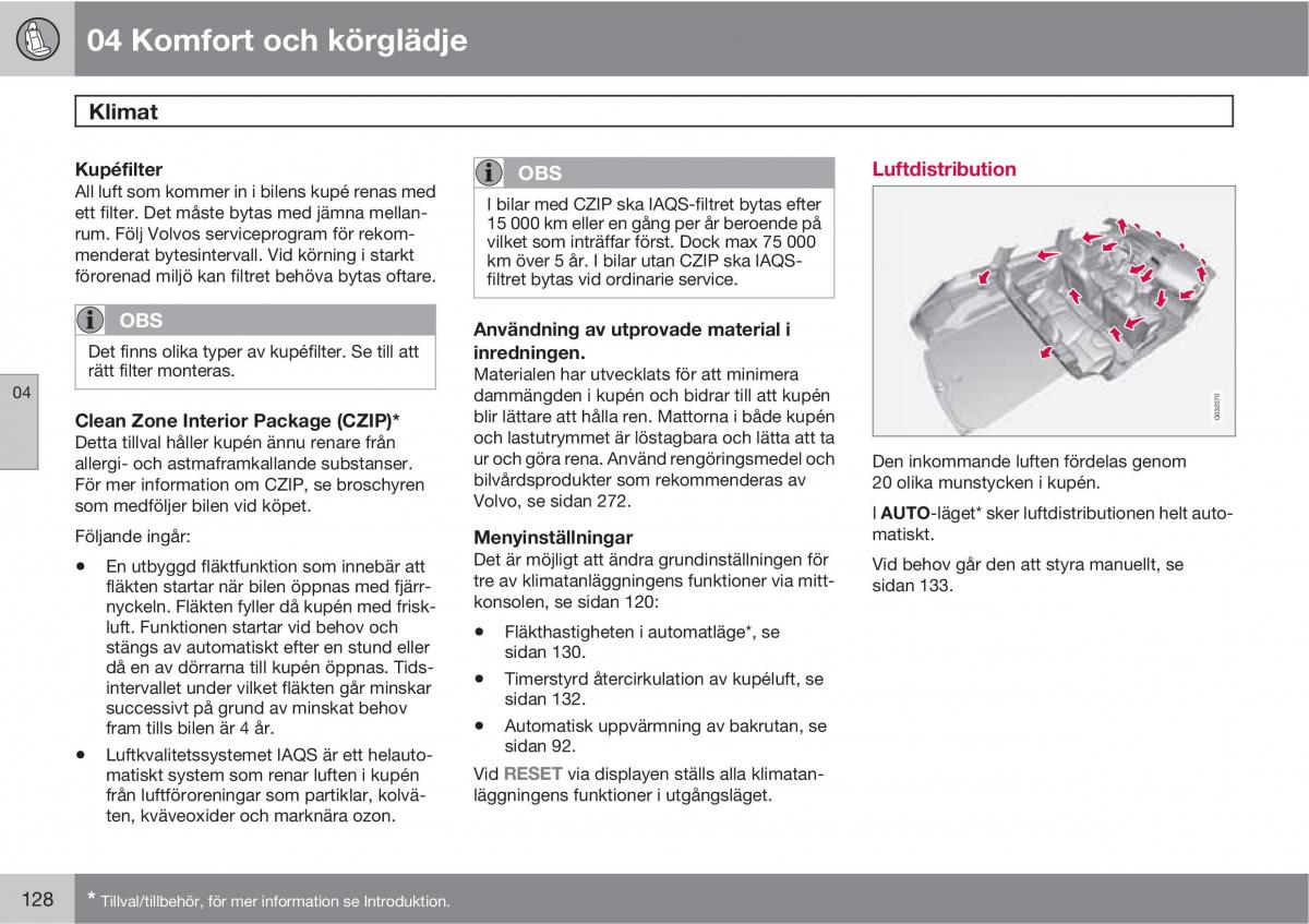 Volvo XC60 I 1 instruktionsbok / page 128