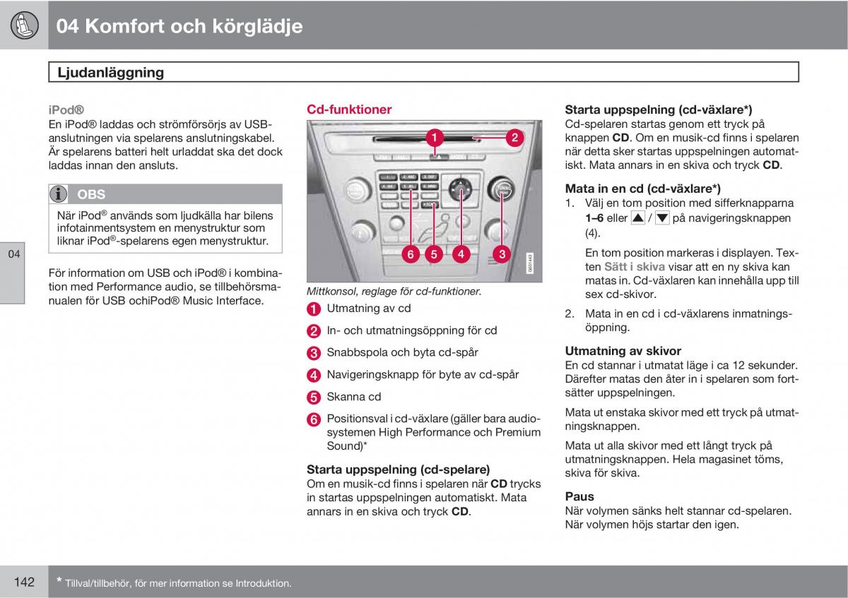 Volvo XC60 I 1 instruktionsbok / page 142