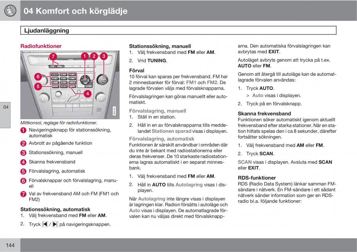 Volvo XC60 I 1 instruktionsbok / page 144