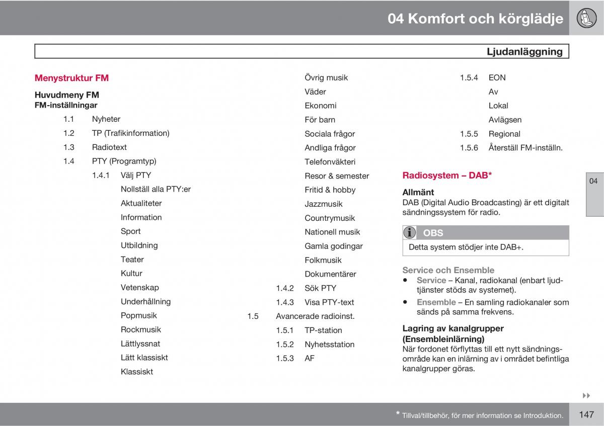 Volvo XC60 I 1 instruktionsbok / page 147