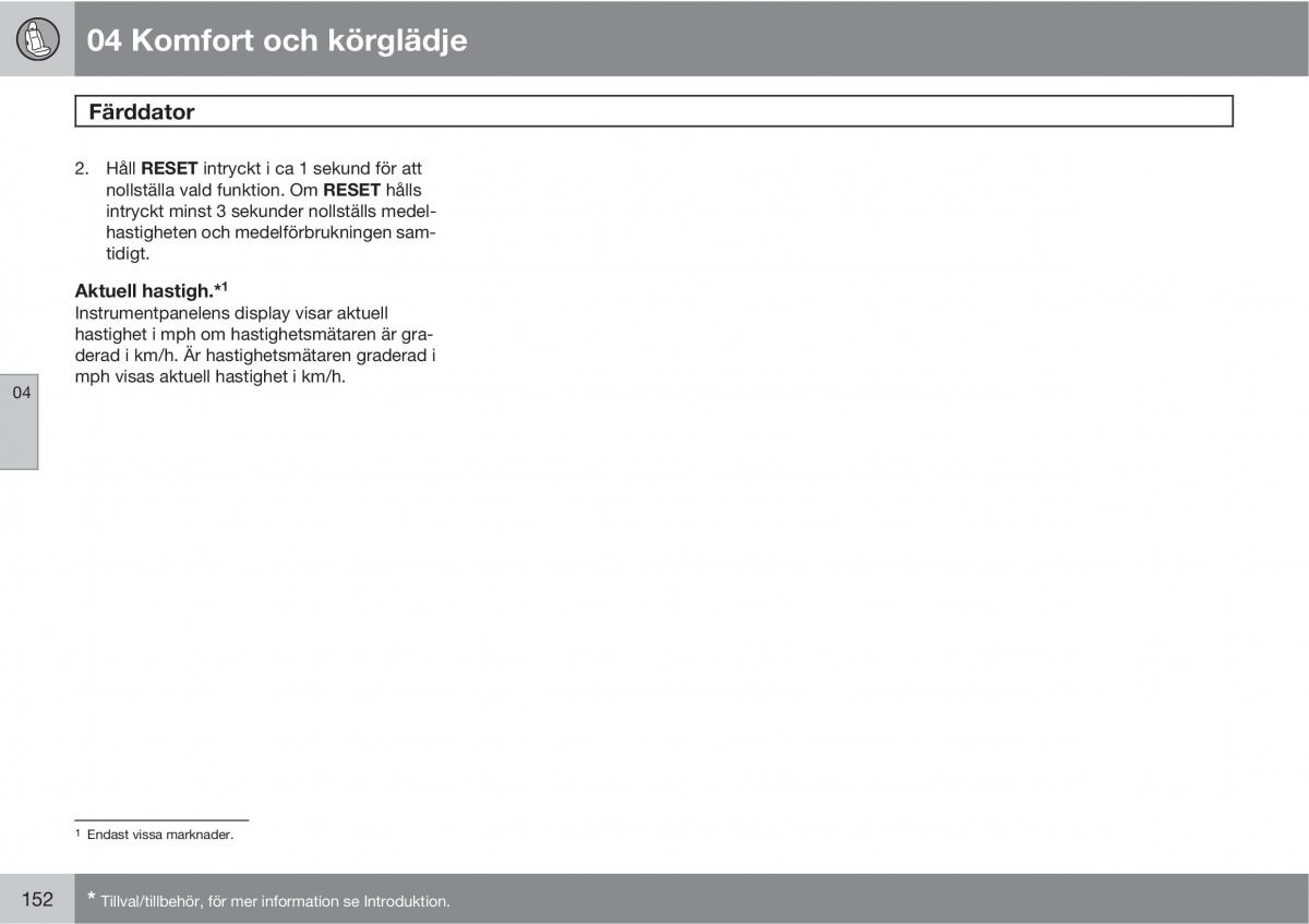 Volvo XC60 I 1 instruktionsbok / page 152